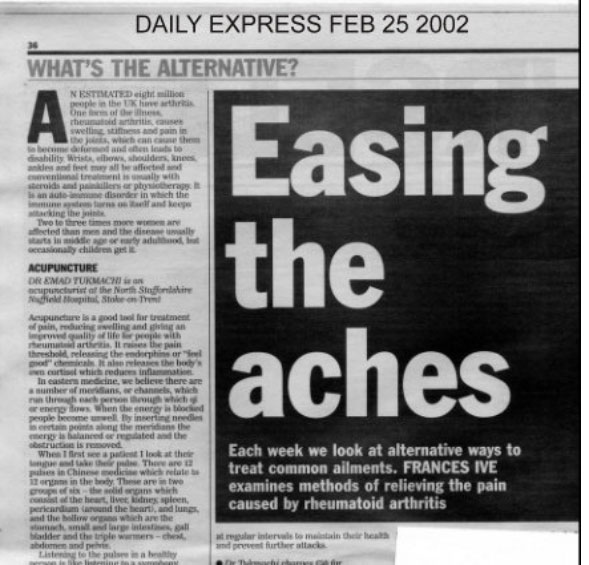 Article : Easing the Aches 
